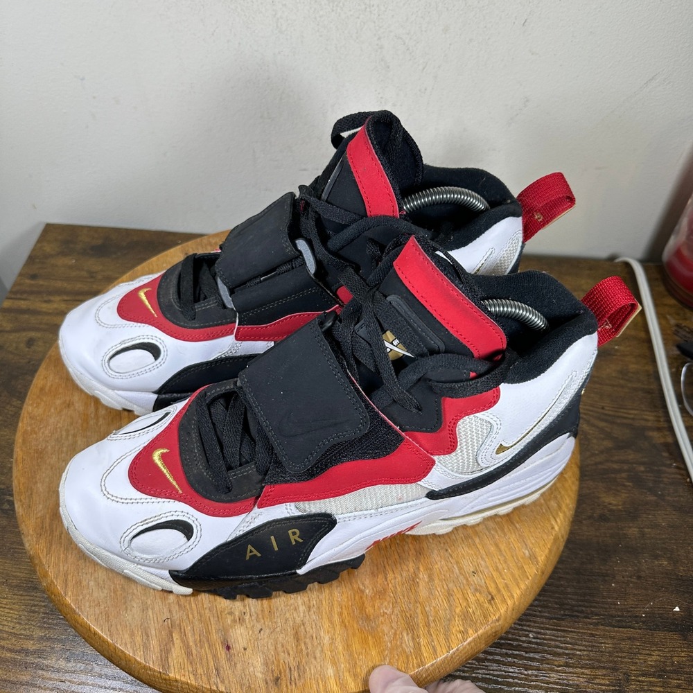 Nike Air Speed Turf 49ers White Black Red Gold 525225-101 Mens Size 10 - Picture 3 of 8
